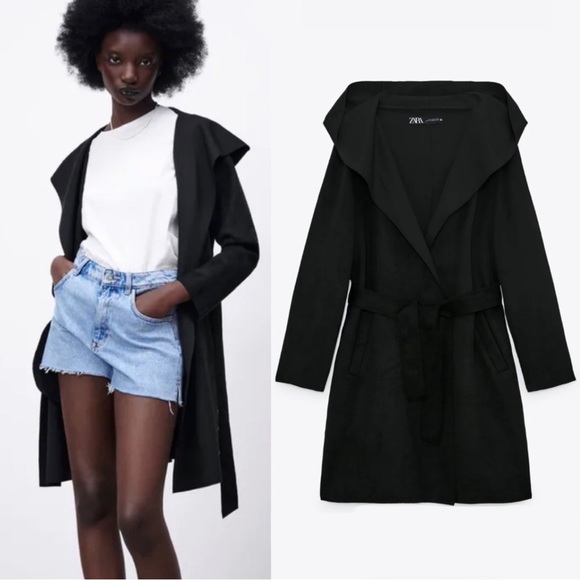 Zara Jackets & Coats Zara Faux Suede Hooded Jacket Poshmark